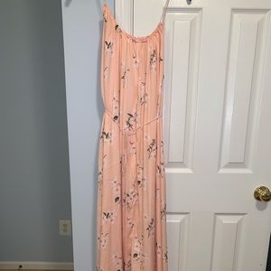 Pink Satin Maxi Dress (M)